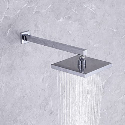 KES Shower Connector Ball Joint Shower Head Polish Chrome 16-Inch Shower Arm with Flange, PSB101-CH-SL+PSAN204-CH-UPC-NEW