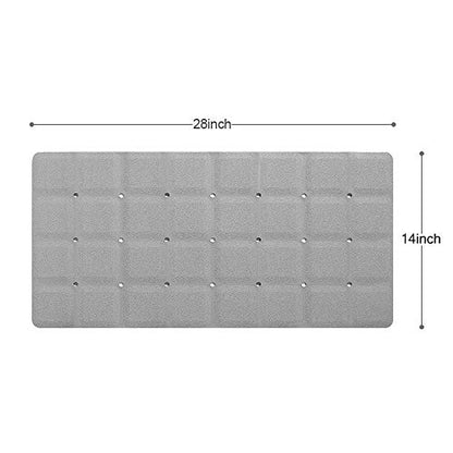 Webos Foldable Non Slip Silicon Bath Mat Bathtub mat no Suction Cups Shower mats for Textured Tub and Reglazed Tub (Foldable -Grey, 28-inch x 14-inch) - color: Foldable-grey