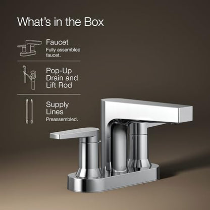 Kohler 97031-4-BN Taut® Centerset Bathroom Sink Faucet, 1.2 gpm, Vibrant Brushed Nickel - color: Vibrant Brushed Nickel