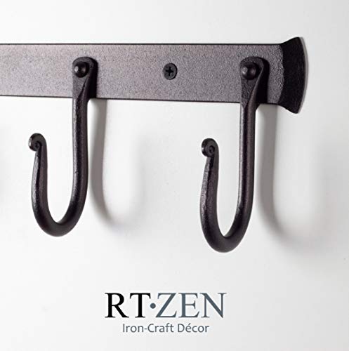 Classic Farmhouse Wall Mount Multi-Use Wrought Iron Hook Set (3 Pack) | Decorative Rustic Metal Handcrafted Bathroom, Entreyway Home Decor Hooks Suitable for Coats, Towels, Robe or Hat Hanging - style: J-Hook Rack of 3