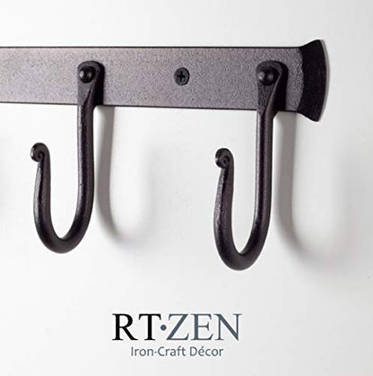 Classic Farmhouse Wall Mount Multi-Use Wrought Iron Hook Set (3 Pack) | Decorative Rustic Metal Handcrafted Bathroom, Entreyway Home Decor Hooks Suitable for Coats, Towels, Robe or Hat Hanging - style: J-Hook Rack of 3
