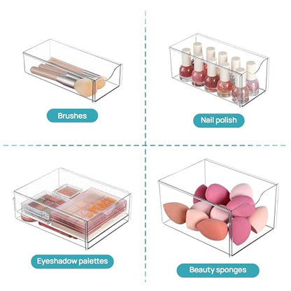 Vtopmart Acrylic Desk Organizer with 8 Drawers for Office, Makeup, Crafts | Clear Storage Drawers for Office Supplies, Desktop Organization for Makeup, Jewelry, Art Crafts, Bead, Pen, Stationary - style: C