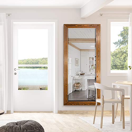 Barnwood Wood Full Length Mirror - Colonial Maple - color: Maple, size: 61"L x 25"W