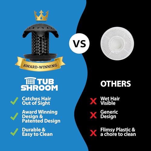 TubShroom Ultra Stainless Steel Drain Protector, Hair Catcher Strainer for Bathroom Tub and Shower, Matte Black, 1-Pack - style: Matte Black