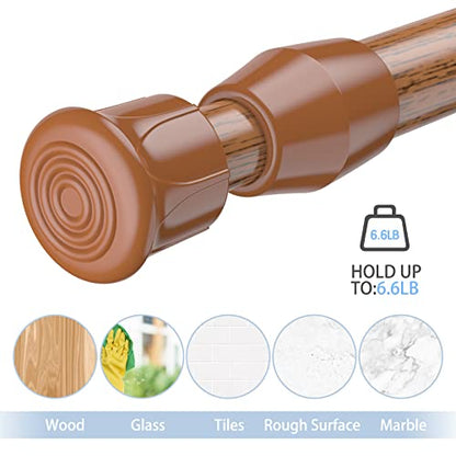 Spring Tension Curtain Rods Short Tension Rod (Wood, 16" to 28"-2Pcs, Optimum Scope of Application 16 to 24 inch, Can't Hang Heavy Curtains) - color: Wood, size: 16" to 28"-2Pcs