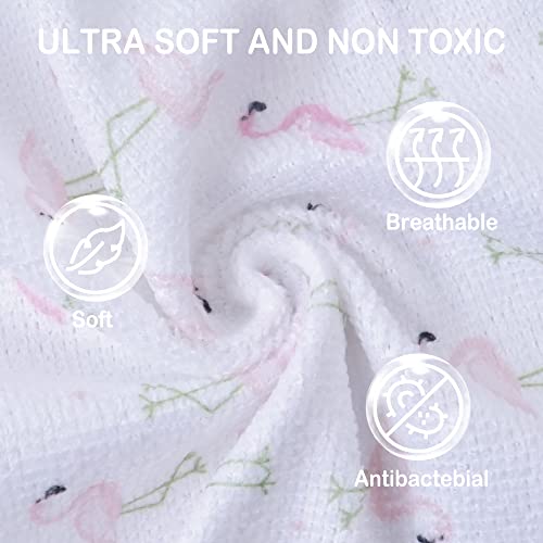 softan Baby Washcloths, 24Pack Baby Wash Cloths Extra Soft & Ultra Absorbent, Baby Towels and Washcloths Face Towel Unisex for Boys Girls Body, Washclothes Gentle on Sensitive Skin, 9x9 Flamingos - color: Flamingos