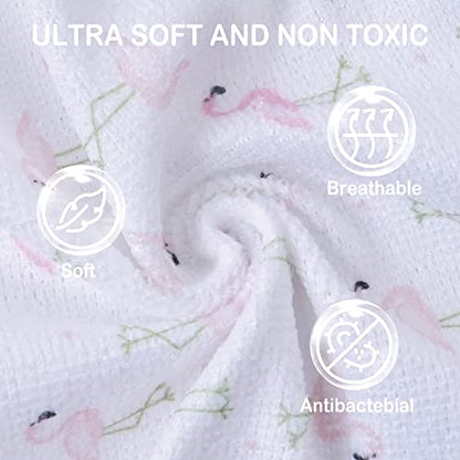 softan Baby Washcloths, 24Pack Baby Wash Cloths Extra Soft & Ultra Absorbent, Baby Towels and Washcloths Face Towel Unisex for Boys Girls Body, Washclothes Gentle on Sensitive Skin, 9x9 Flamingos - color: Flamingos