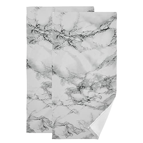 Giwawa 2pc Marble Hand Towels Absorbent Grey Granite Marbling Fingertip Towel for Bathroom Kitchen Hotel Spa Decor - color: Marble, size: 28.3" x 14.4"(Pack of 2)
