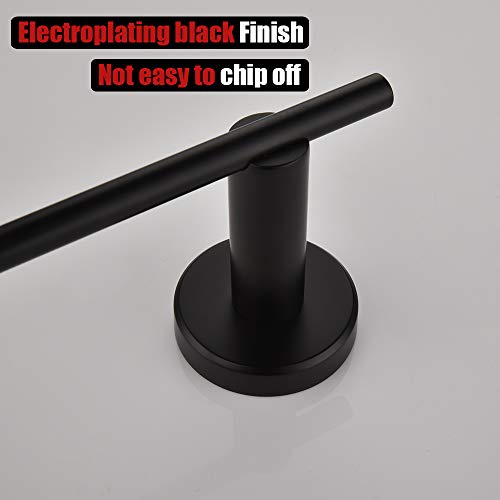 JQK Black Hand Towel Holder, Stainless Steel Towel Bar for Bathroom, 9 Inch Necklace Holder Matte Black Wall Mount, TR100-PB - color: Black, size: 9 Inch (Right)