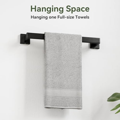 5-Pieces Matte Black Bathroom Hardware Set, 16 Inch Bathroom Towel Bar Set, SUS304 Stainless Steel Bathroom Hardware Accessories Set, Towel Racks for Bathroom Wall Mounted - size: 16 Inch (5 Pieces)