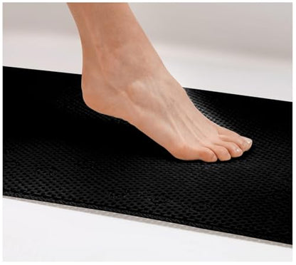 Home Expressions Deluxe Bathtub Mat Non Slip, Soft Foam Bath Mats for Bathroom Tub, Bathtub Mat with Drain Holes, Suction Cups- 36” X 17” (Black) - color: Black