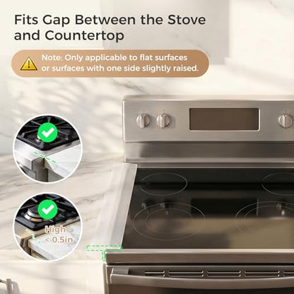 Silicone Stove Gap Covers with Stainless Steel, Oven Gap Filler Seals Gaps Between Stovetop and Counter, Stove Gap Guards Range Trim Kit, Easy to Clean Stove Gap Guard (Clear 2 Pack,21") - color: Clear, size: 21 inches