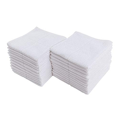 Glynniss Dishcloths Kitchen Highly Absorbent Dish Rags 100% Cotton Dish Cloths for Washing Dishes, Cleaning (11 x 11 Inches, 24 pcs, White) - color: White