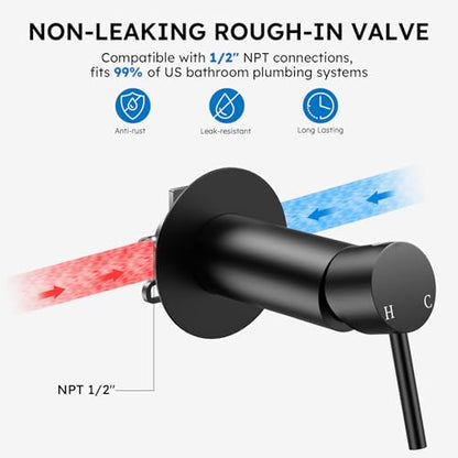 Arofa Built-in Hot and Cold Bidet Sprayer, Warm Water Bidet, Matte Black | Wall-Mounted Design, Dual Control Modes, Leak-Free Bidet Hose, Feminine/Baby/Pet Wash, Cloth Clean & Rinse, Stainless Steel - color: Black, size: Built-in Hot & Cold Water Modes-Ro
