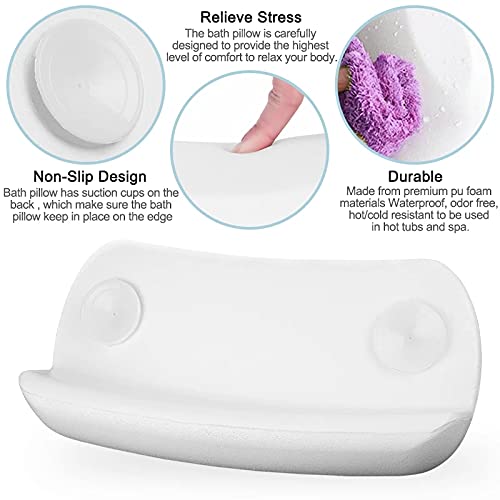 SPA Bath Pillow Non-Slip Bathtub Headrest Soft Waterproof Bath Pillows with Suction Cups Easy to Clean Bathroom Accessories (2pcs) - color: 2pcs