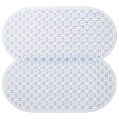 HITSLAM Bathtub Mat Non Slip, 27x15 Inch Bubble Oval Bath Tub Mat for Bathroom, Machine Washable Shower Mat with Suction Cups and Drain Holes, Clear 2 Pack - color: Clear-2 Pack, size: 27" x 15" (Oval)