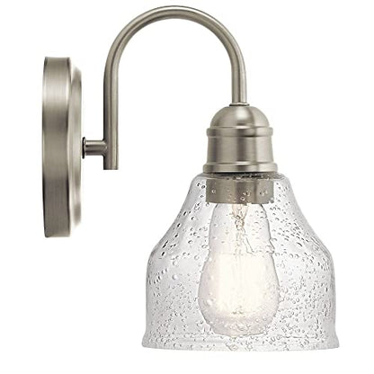 Kichler Avery 9.25" 1 Light Vanity Light with Clear Seeded Glass Brushed Nickel - color: Brushed Nickel, size: 1-Light