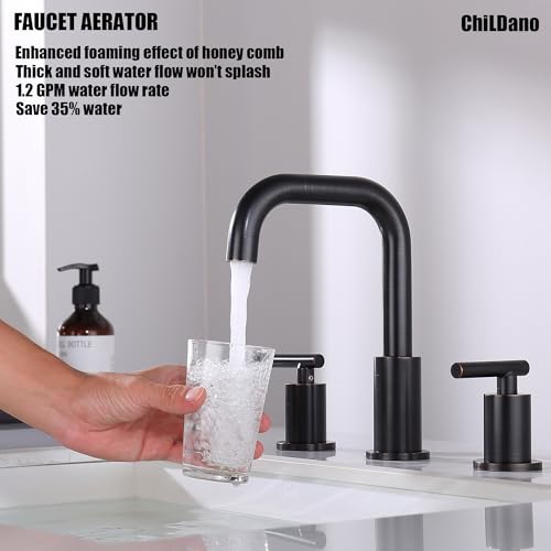 ChiLDano Oil Rubbed Bronze Bathroom Faucet 3 Hole, 3 Hole Faucet with Drain | 2 Handle Rubbed Bronze Widespread Bathroom Sink Faucet, Bronze Sink Faucet Bathroom Widespread CH3166ORB - color: Oil Rubbed Bronze