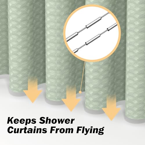 25 PCS Green Bathroom Accessories Set丨Shower Curtain Bathroom Accessory | All-in-One Kit with Shower Curtain,rug,Trash Can,Toothbrush Holder,Toilet BrushSoap Dispenser,Toothbrush Cup,etc for Home - color: Lightgreen