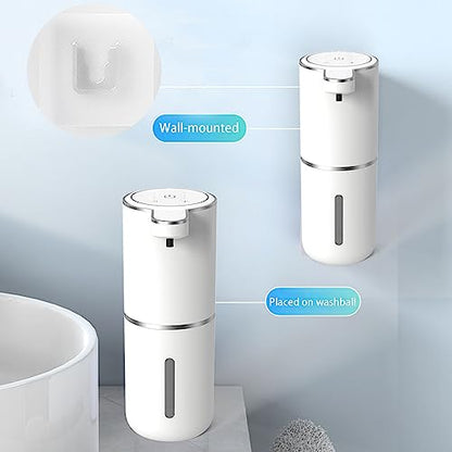 Automatic Liquid Soap Dispenser,Touchless Hand Soap Dispenser 13.5oz/400ml USB Rechargeabled Dispenser Electric,Wall Mounted 4 Levels Adjustable Soap Dispenser Pump for Bathroom Kitchen Dish Soap - color: White, style: Gel