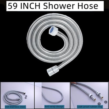 AYIVG Chrome Finish Round Brass 2 In 1 Function High Pressure Handheld Shower Head Sprayer Hand Shower Wand with 59 Inch Hose For Bathroom Shower System - color: Chrome