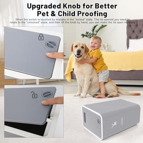 XPIY Trash Can with Lid, 2 Pack 4 Gallons/15 Liters Garbage Can | Small plastic waste basket with press top, dog proof design for bathroom|kitchen|bedroom|office use. (Grey) - color: GreyGrey