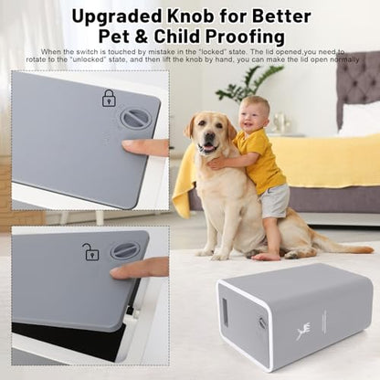 XPIY Trash Can with Lid, 2 Pack 4 Gallons/15 Liters Garbage Can | Small plastic waste basket with press top, dog proof design for bathroom|kitchen|bedroom|office use. (Grey) - color: GreyGrey