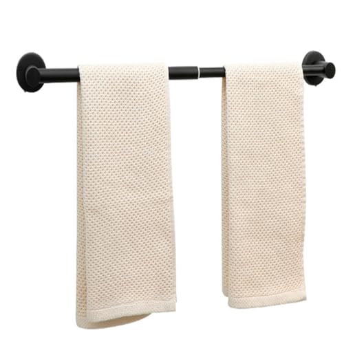 Towel Bar, Adjustable 15inch - 25.5inch Towel Rack, Self Adhesive Wall Mounted for Bathroom Kitchen Hand Towel Holder Cloths Hanger 304 Stainless Steel Organizer Single Bar (1PCS, Matte Black)