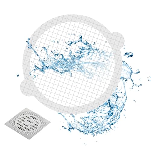 50pcs Disposable Shower Drain Hair Catcher Hair Trap for Shower Drain Mesh Stickers Shower Strainer for Bathroom Tub Kitchen Sink Shower Drain Cover Hair Stopper - color: White