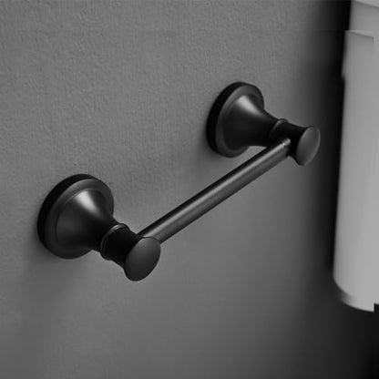 Hoimpro Wall Mounted Rustproof Toilet Tissue Paper Holder Bathroom Accessories Toilet roll Paper Hanger, Black - color: Matte Black