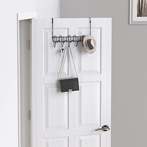 Deco Brothers Over The Door Hook Organizer with 11 Hooks, Black - color: Black
