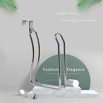 Over the Tank Toilet Paper Holder, Metal Toilet Paper Holder, Chrome | Toilet Paper Roll Holder, Bathroom Toilet Paper Storage, Space Saving for Bathroom - color: Chrome