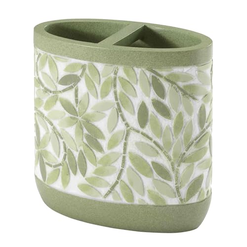 Avanti Linens - Toothbrush Holder, 100% Hand-Painted Resin Bathroom Accessories, Botanical Home Decor (Stratford) - size: Toothbrush Holder