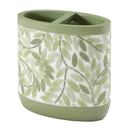 Avanti Linens - Toothbrush Holder, 100% Hand-Painted Resin Bathroom Accessories, Botanical Home Decor (Stratford) - size: Toothbrush Holder