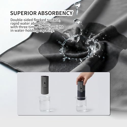 PROIRON Microfiber Towel,Quick Dry & Super Absorbent Towel,Travel & Gym & Camping Towel Lightweight for Swimming,Beach,Gym-32 x16“ - color: Dark Gray
