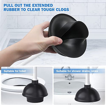 TRENTI Toilet Plunger and Brush with Holder, Bowl Brush and Heavy Duty Toilet Plunger Set for 5.7-inch Toilet Drain, 2-in-1 Bathroom Cleaning Combo with Modern Caddy Stand (White) | Toilet Plunger and Brush with Holder, Bowl Brush and Heavy Duty Toilet Pl