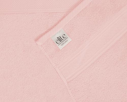 ELITE 8-Piece Zero Twist Cotton Bath Towel Set – 100% Cotton Luxury Towels – Ultra Soft, Fluffy & Absorbent – Quick Dry, Durable & Fade Resistant – Spa Quality Bath, Hand & Washcloth Set (Dusty Pink) - color: Dusty Pink