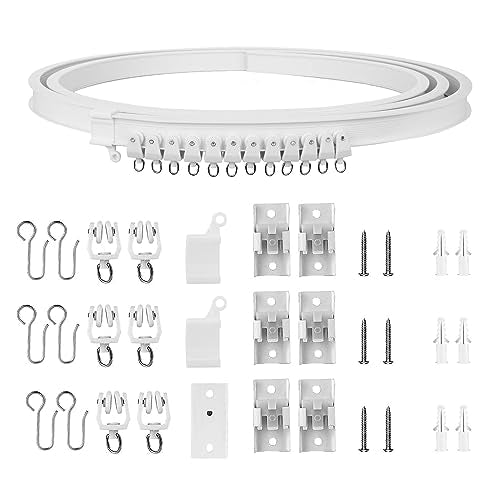 Ceiling Curtain Track Flexible Bendable, 2 Meters | PVC White Curtain Rail Set, For Curtain, Window, Shower, RV, Camper, Room Divider, Hospital, Bay Window - size: 2 Meters
