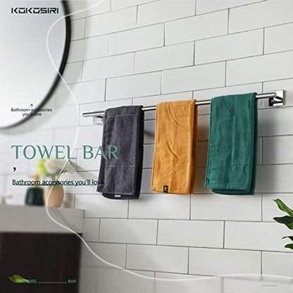 KOKOSIRI 32'' Towel Bar Bathroom Towel Holder for Bath Kitchen Toilet 32 Inch Necklace Holder Chrome Stainless Steel B4005CH-L32 - color: Polished Chrome, size: 32-Inch