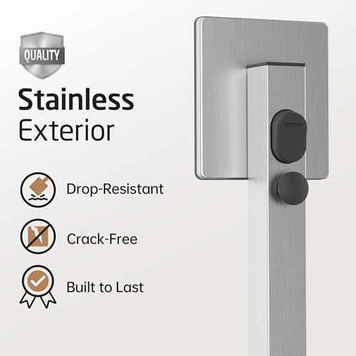 KES 18/8 Stainless Steel Handheld Shower Head High Pressure, Built-in Power Wash to Clean Tub Tile, Patented Auto-Reset Design, 70" Long Hose & Adjustable Brass Joint Holder, Brushed, DP300F18-BS