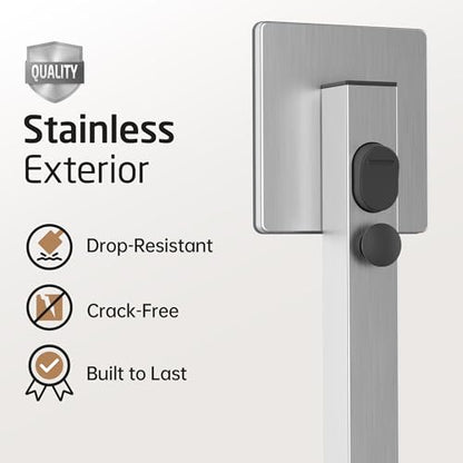 KES 18/8 Stainless Steel Handheld Shower Head High Pressure, Built-in Power Wash to Clean Tub Tile, Patented Auto-Reset Design, 70" Long Hose & Adjustable Brass Joint Holder, Brushed, DP300F18-BS
