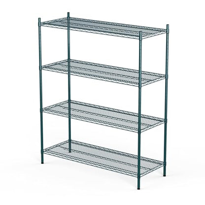 APLSS NSF 4-Tier Green-Epoxy Storage Shelves, 14"x36"x63", Moist&Dry Environments, Commercial Heavy Duty Steel Wire Shelving Unit, 800lbs Per Shelf, Walk-in Cooler&Freezer Kitchen - color: Green Epoxy, size: 14"x36"x63"