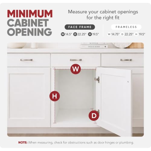 Rev-A-Shelf Pullout Organizer for Cabinets, Min Opening Width of 15" | Two-Tier Steel Shelf for Kitchen or Vanity Cabinet Organization, Heavy Gauge Wire Slide Out Storage Basket, 5WB2-1522CR-1 - size: 15"W x 22"D, style: Two Tier