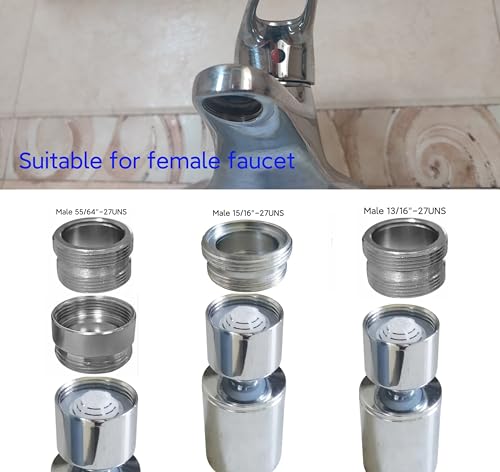 Rotate Sink Faucet Aerator,kitchen bathroom faucet nozzle aerator,faucet extender, 360 degree swivel sprayer for sink tap head. (20° Angle 3 adapters) - color: 20° Angle 3 adapters