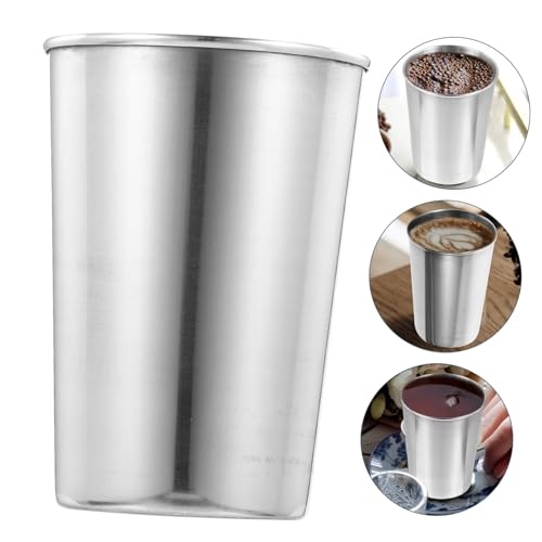 VALICLUD Stainless Steel Bathroom Tumbler Cup Silver Water Tumbler for Beverages Toothbrush Holder Multi Use for Washrooms Parties and More - size: 8.50X6.00X6.00CM