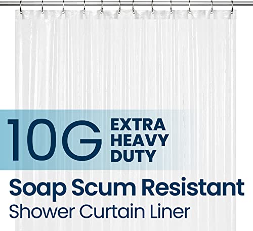 LiBa Shower Curtain PEVA 10G, 72x78 Inch Waterproof Frosted | Heavy duty, waterproof plastic shower curtain, rust-proof grommets, weighted magnets, bathroom accessories - color: 10g Peva - Frosted, size: 78"W x 72"L (Pack of 1)