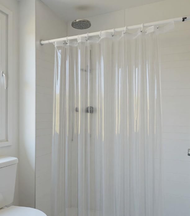 PEVA Shower Stall Curtain Liner, 72" W x 72" H, Clear, Heavy-Duty, Waterproof, for Bathroom 72x72 72INCH