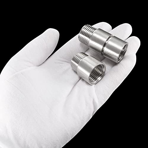 uxcell Shower Head Extension Arm Stainless Steel 1/2PT Male to 1/2PT Female Thread 30mm Length Cast Pipe Fitting Coupler 2Pcs - size: 30mm
