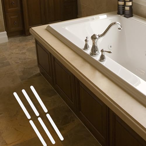SUPVOX Anti-Slip Bathtub Strips Peva Bathroom Safety Stickers 2x20cm 24pcs with Black Scraper for Shower, Tub, and Stair Slip Prevention