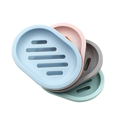 Topsky 2-Pack Soap Dish with Drain, Soap Holder & Saver, Easy Cleaning, Dry, Stop Mushy Soap (Blue) - color: Light Blue